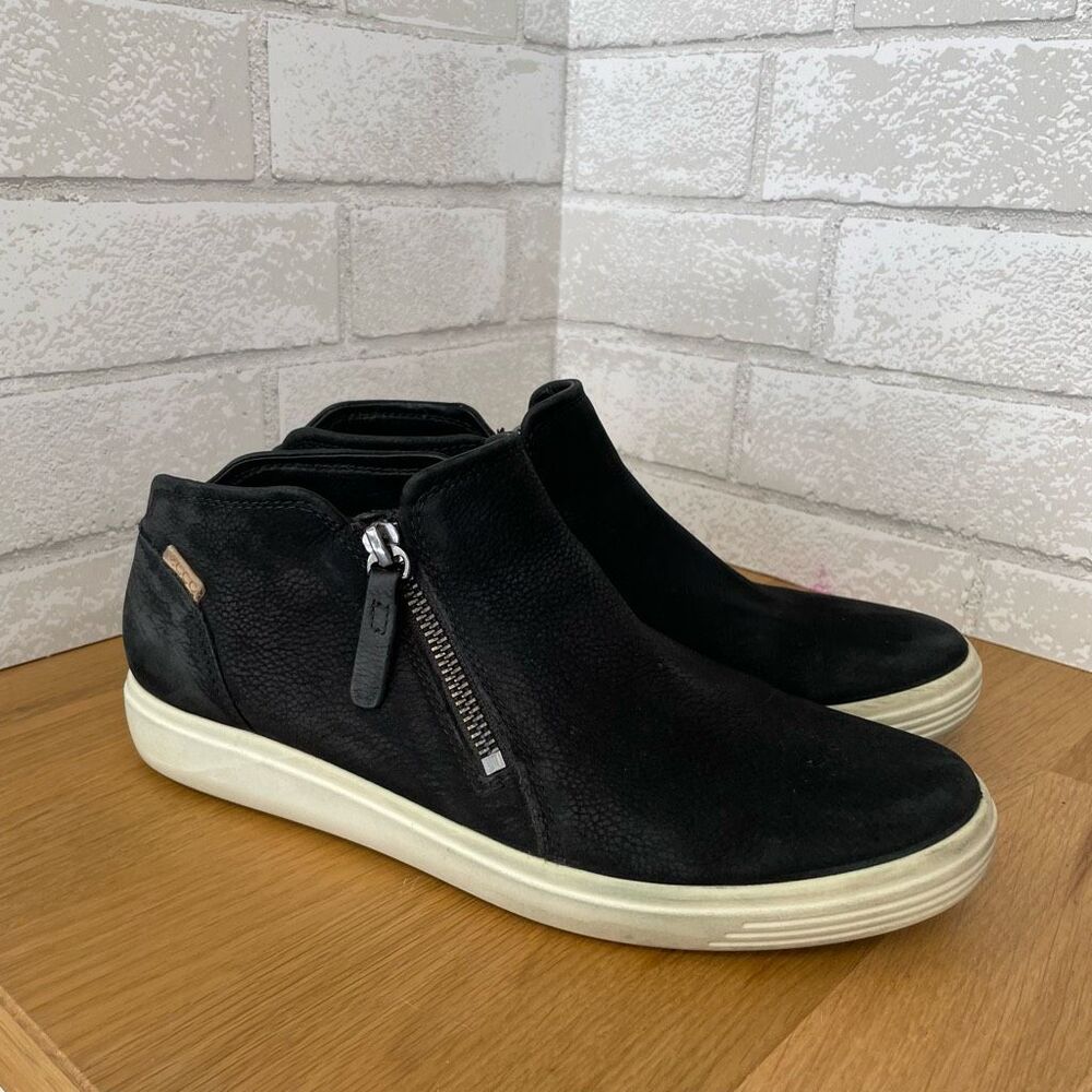 Ecco Black Sneakers with White Sole